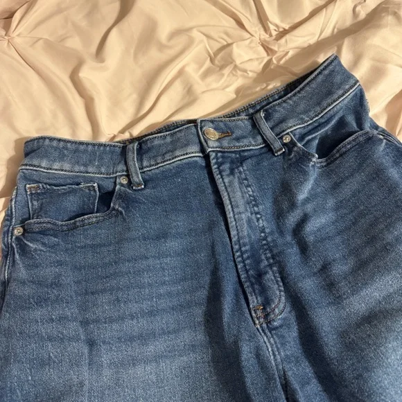 Express Deep Blue Baggy Low Rise Stretch Jeans - Picture 4 of 9